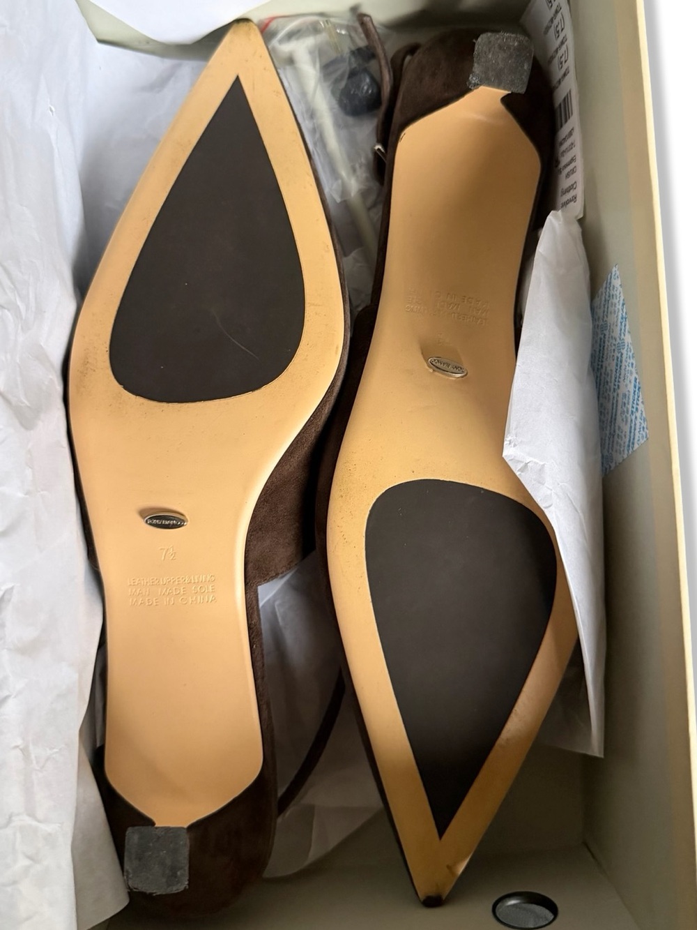Tony Bianco Crush Slingbacks Pumps Espresso Suede Brown Shoes Revolve 7.5 - Picture 8 of 11